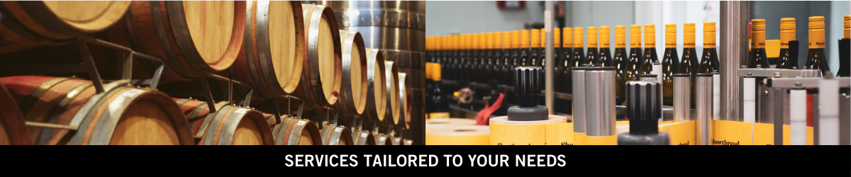 Image of Wine Barrels and Bottling Line