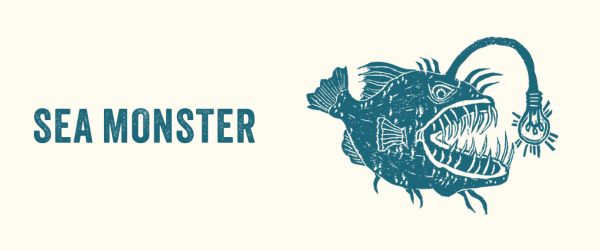 Sea Monster Anglerfish Logo